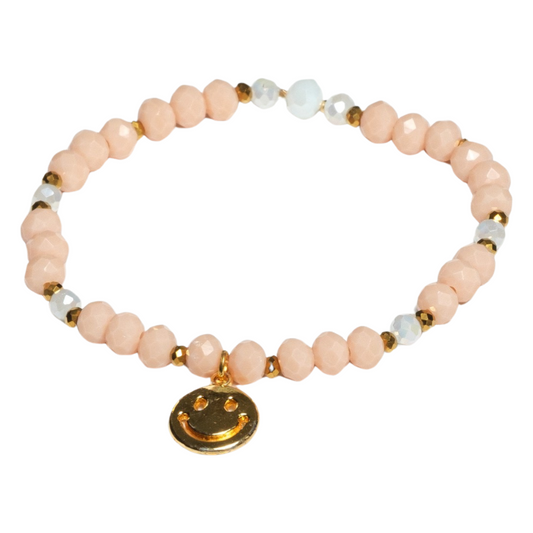 Peach Serenity Smile Charm Bracelet